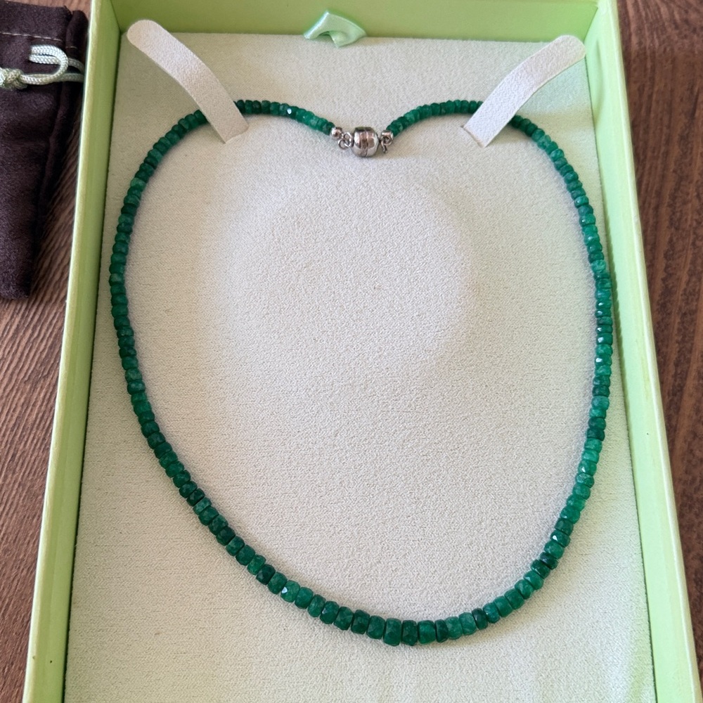 Ross-Simons Emerald Green Beaded Necklace
